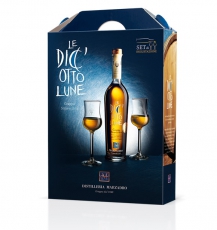 Marzadro Grappa Le Diciotto Lune 0,5l + 2 Gläser Präsent